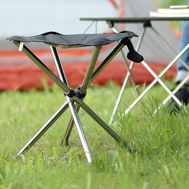 Explore the Outdoors with the Tie Stainless Steel Camping Chair Bench