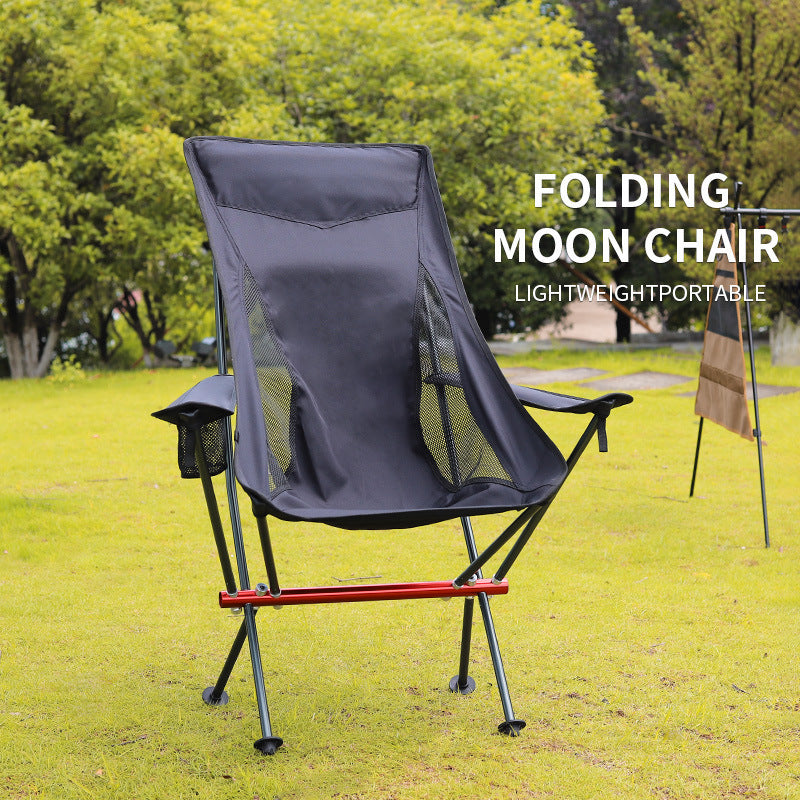 High Strap Armrest Folding Chair