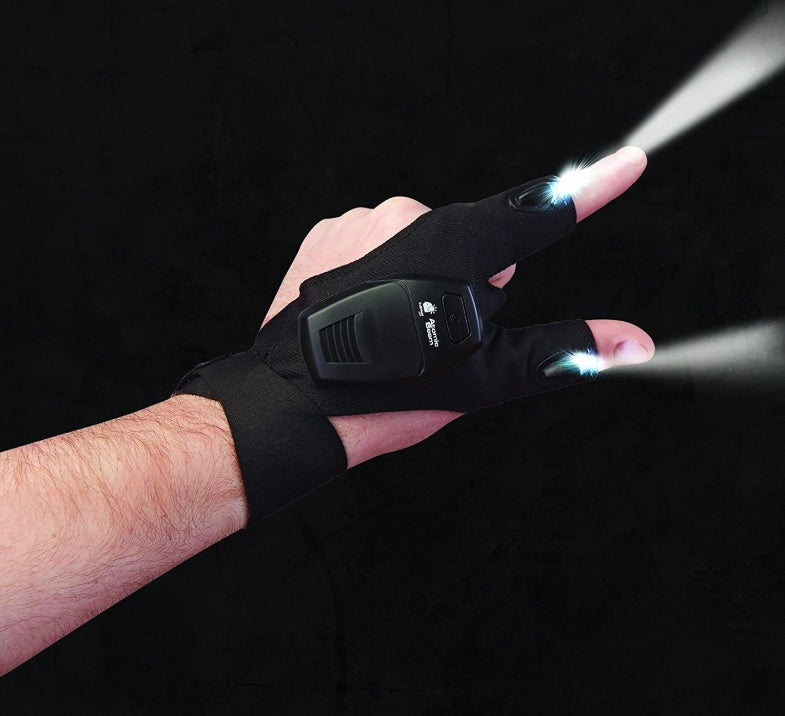 Night Fishing flashlight gloves for with dry battery