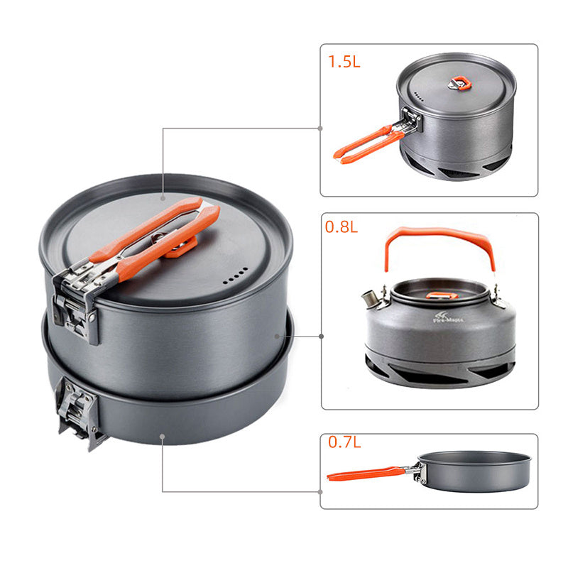 Portable Camping Cookware Picnic Heat Set