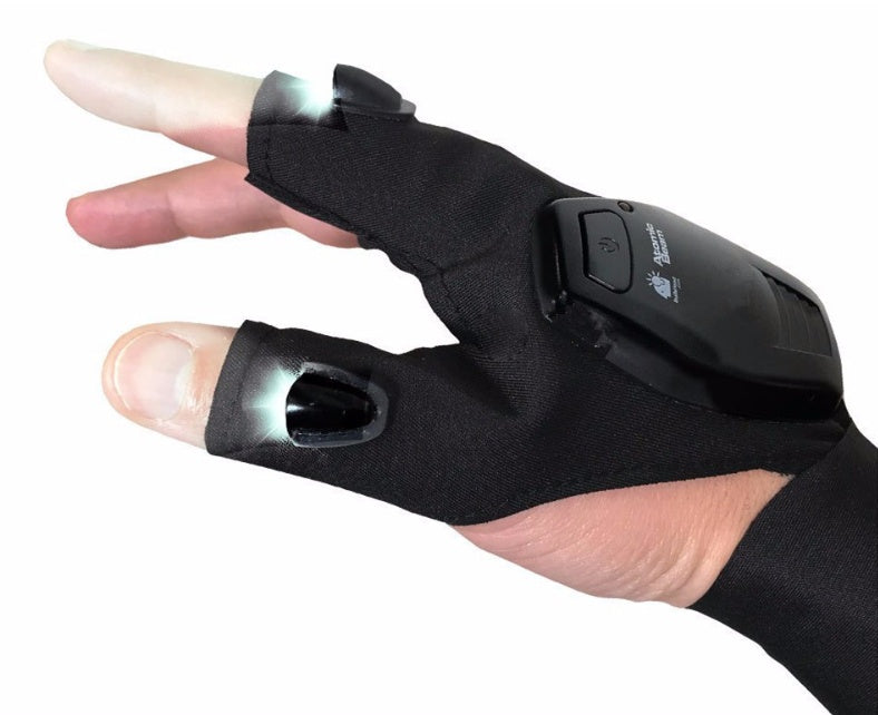 Night Fishing flashlight gloves for with dry battery