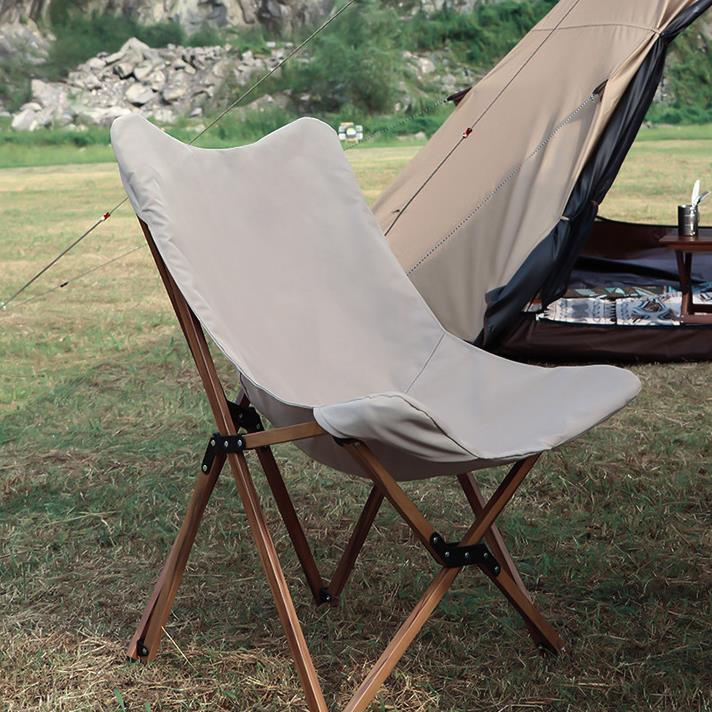 Wooden Grain Aluminum Pipe Camping Chair