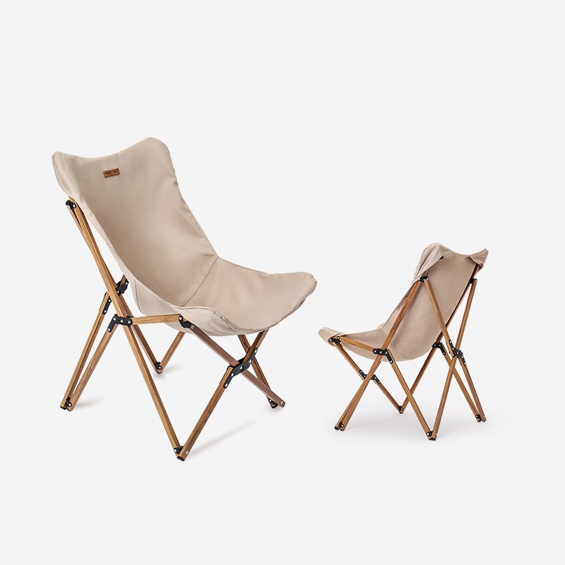Wooden Grain Aluminum Pipe Camping Chair
