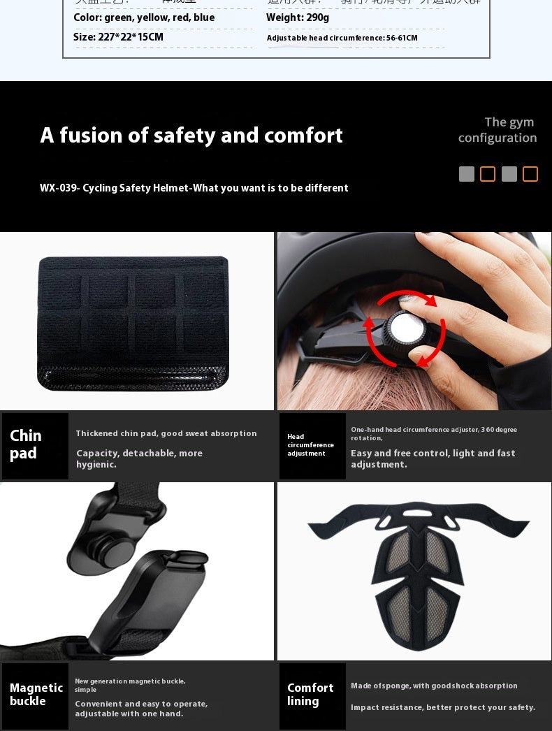 Bicycle Helmet Full Boud Edage Belt