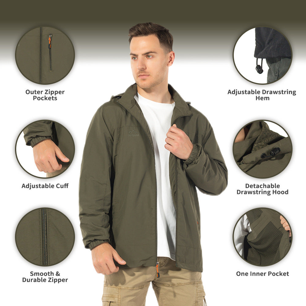 Men's Breathable Windbreaker Oversized Jacket