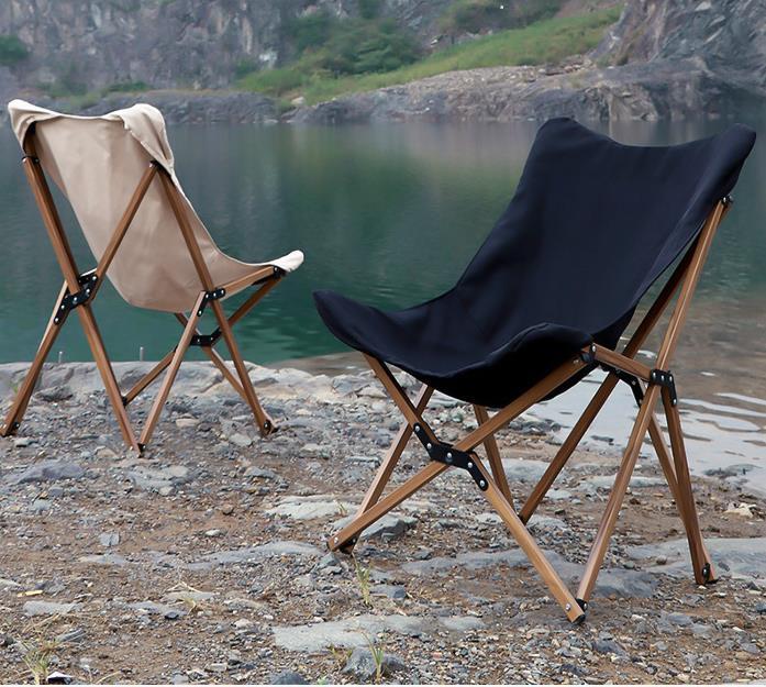 Wooden Grain Aluminum Pipe Camping Chair
