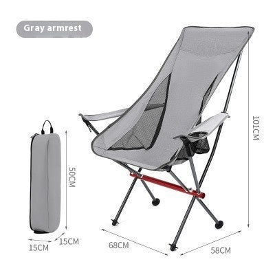 High Strap Armrest Folding Chair