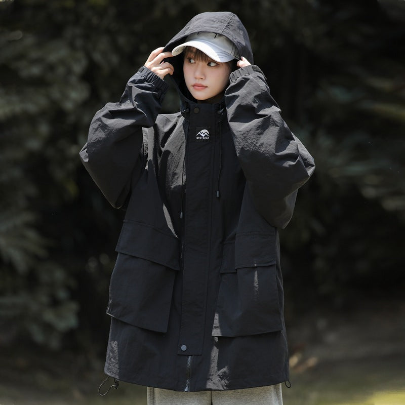 Labeling Large Pocket Hooded Jacket